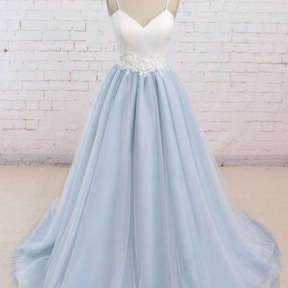 A-line Prom Dresses,light Blue Prom..