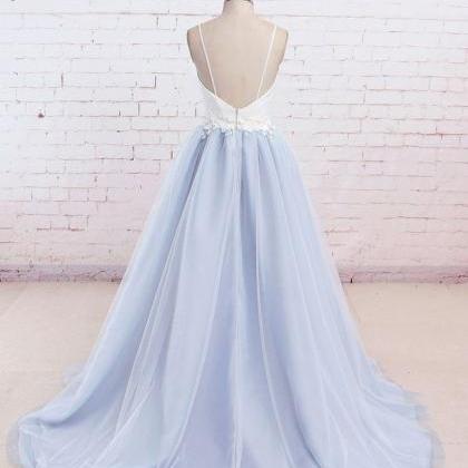 A-line Prom Dresses,light Blue Prom..