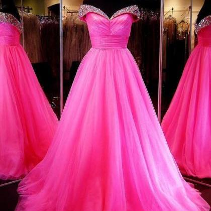 Ball Gown Off-the-shoulder Tulle Sweep Train..