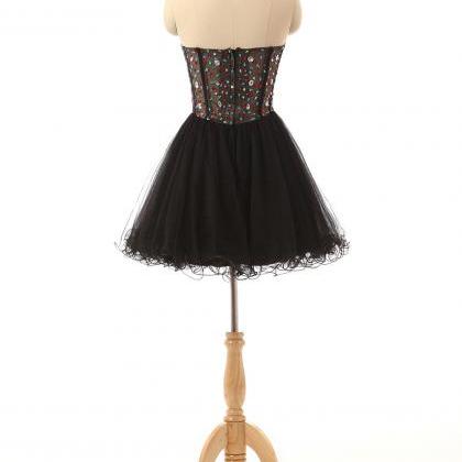 Black Sort Tulle Homecoming Dress Featuring..