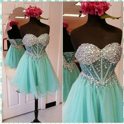 Sweetheart Back Up Lace Homecoming Dresses For..
