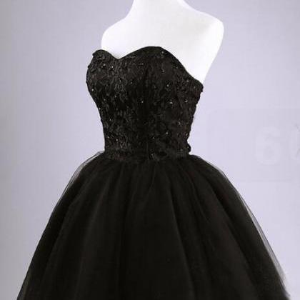 Black Prom Dress Strapless Ball Gown Tulle Party..