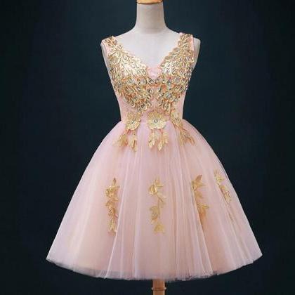 2016 Pretty Pink Lace Homecoming Dresses,back Up..