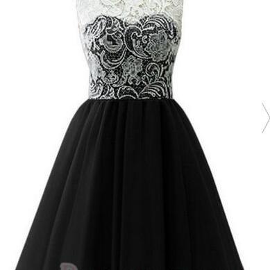 2016 Simple Lace Short Prom Dresses, Prom..