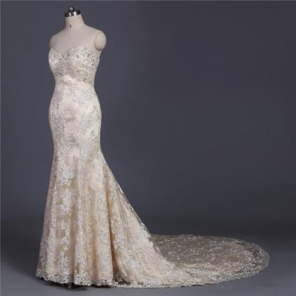 Luxury Crystal Beading Mermaid Wedding Gowns 2015..