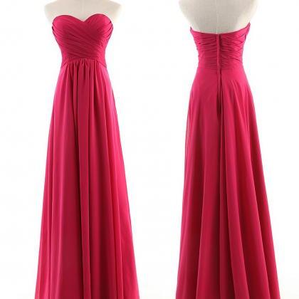 Red Long A-line Chiffon Evening Dress Featuring..