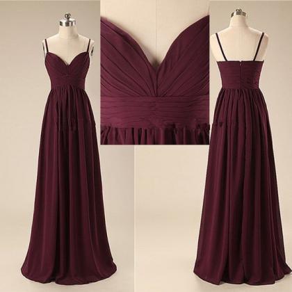 Long Sweetheart Straps Simple Prom Dresses, Long..