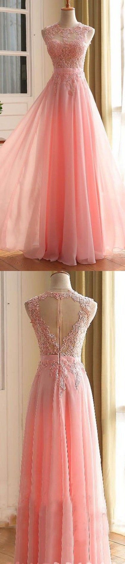 Charming Long Prom Dress, Appliques Pink Prom Dress,elegant Prom Dress,long Evening Dress,formal Gown