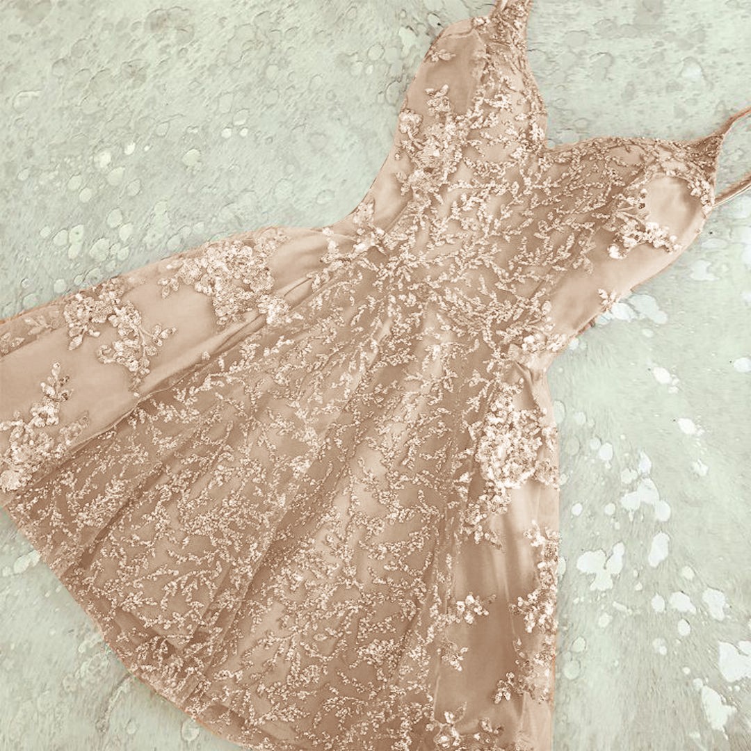 champagne homecoming dress