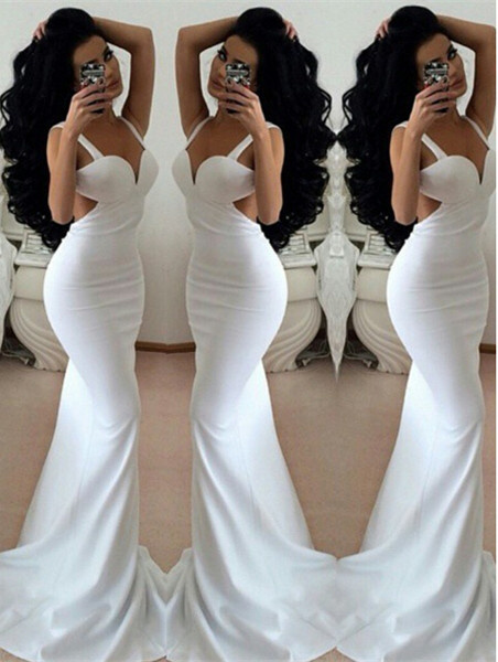 white mermaid formal dress