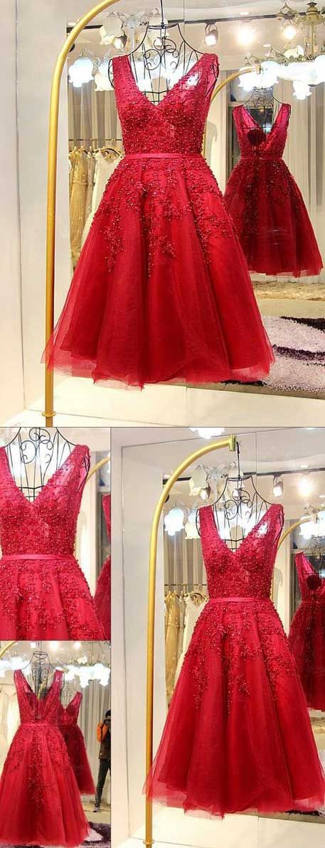 Low Back Homecoming Dresses With Lace,short Red Homecoming Dresses