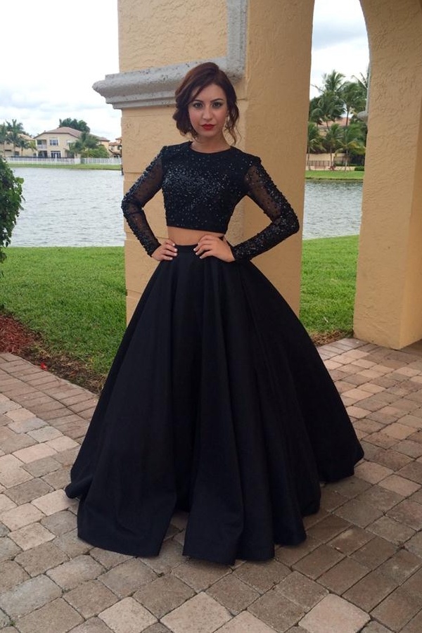 Long Modest Prom Dresses with Sleeves