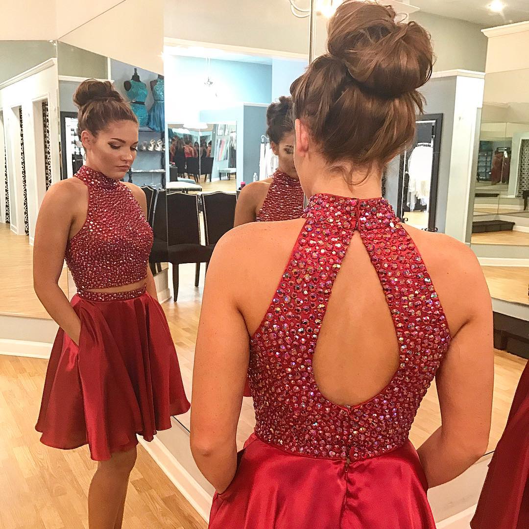 cute short red homecoming dresses