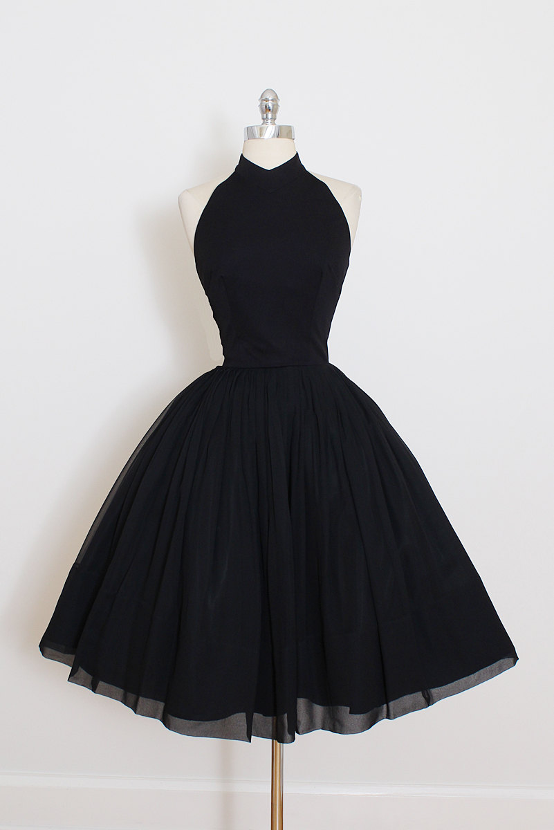 black vintage dresses 1950s