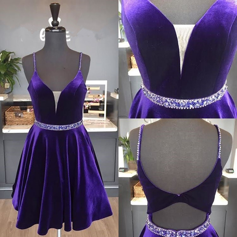 short purple homecoming dresses