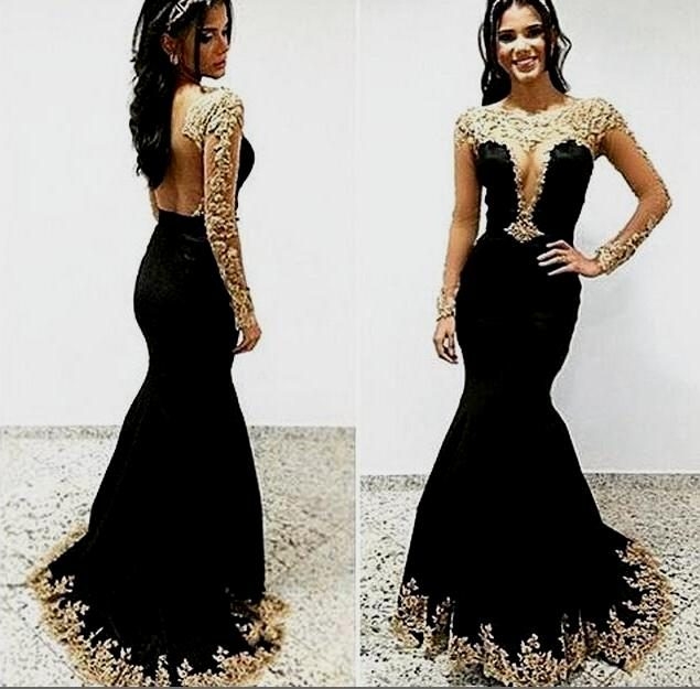 black n gold prom dresses