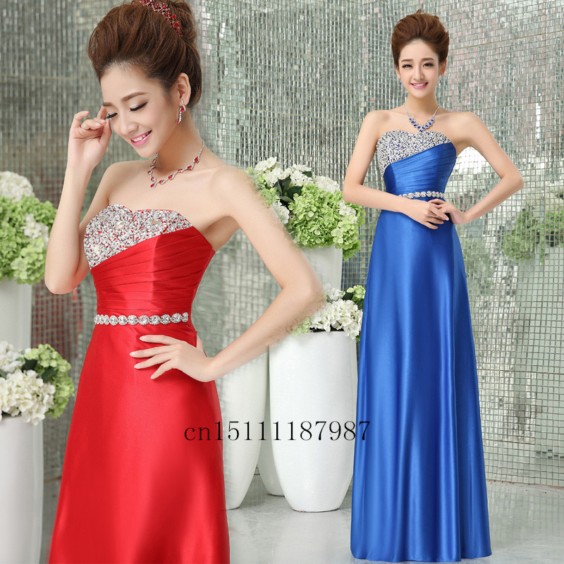 2016 Prom Dressesof Party Dresses Fashion Bride Wedding Dress Red Bra Female Long Slim Dresses