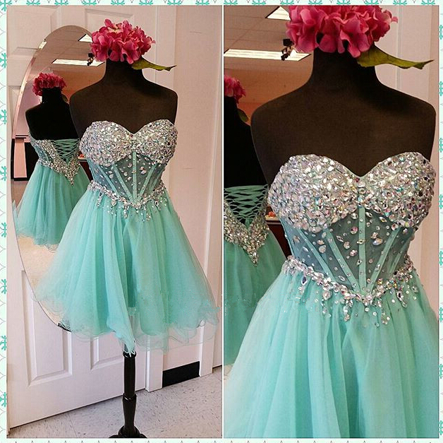 Sweetheart Back Up Lace Homecoming Dresses For Teens,beauty Cocktail Dresses,beading Graduation Dresses