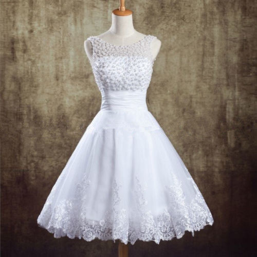 2016 Short Classic Wedding Bridesmaid Dress Hand-beaded Lace Applique Short Bridal Gown