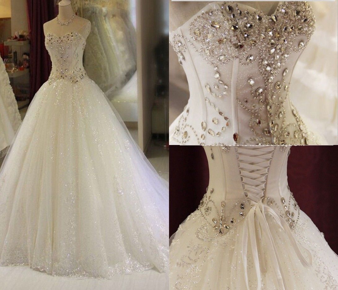 Elegance White/Ivory Wedding Dress Bridal Gown Custom 