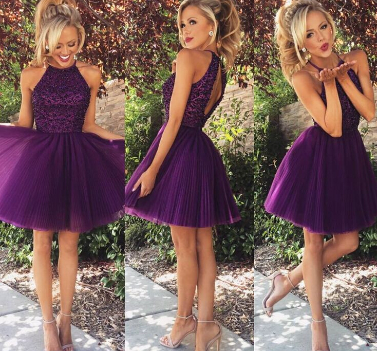 Purple Straight Prom Dresses