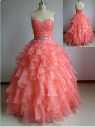 Pretty Pink Custom Made Charming Princess Quinceanera Dresses,gradient Floor Length Quinceanera Dresses, Ball Gown Prom Gown, Organza Quinceanera