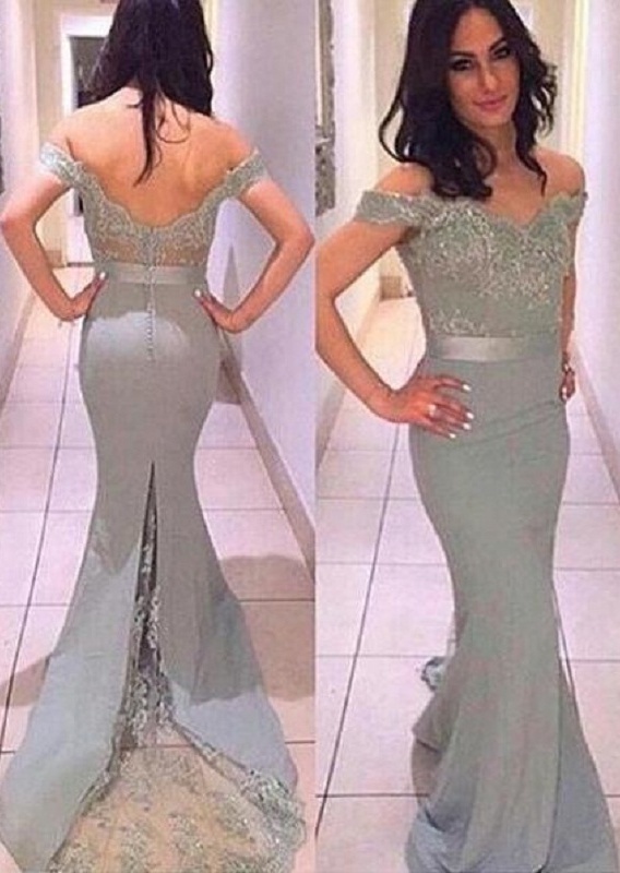 grey prom dresses mermaid