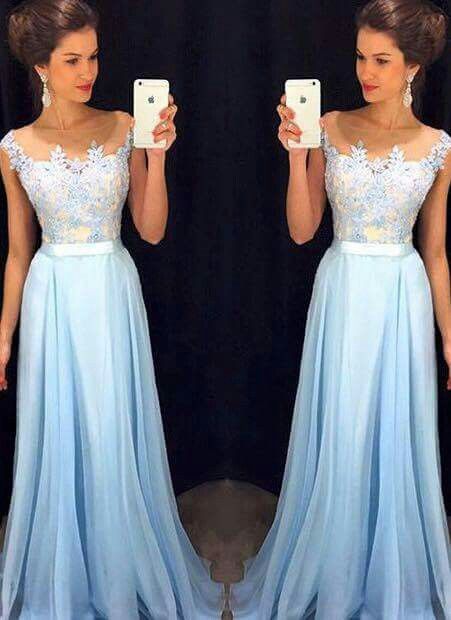 pastel blue prom dress