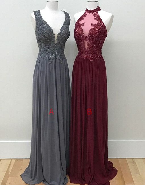 Prom/Homecoming Gray Lace Evening Dress 