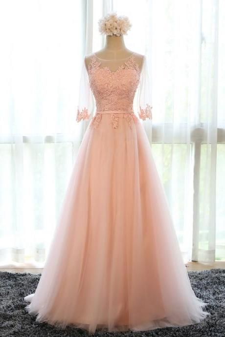 Tulle Sleeveless Prom Dress,gray Prom Dresses With Lace Neck Party Dress