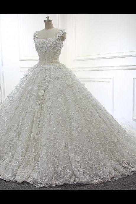 Full Beading Luxury Ball Gown White/ivory Wedding Dresses