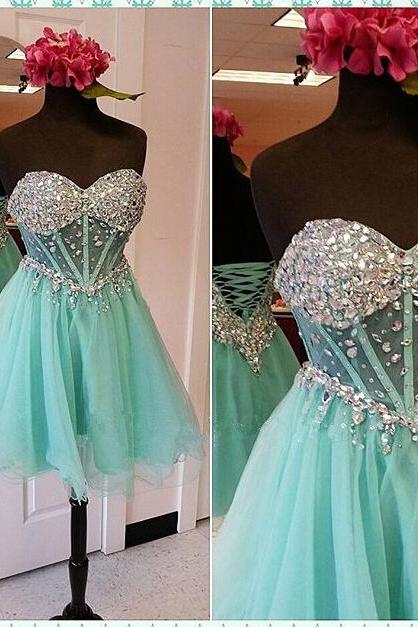 Sweetheart Back Up Lace Homecoming Dresses For Teens,beauty Cocktail Dresses,beading Graduation Dresses