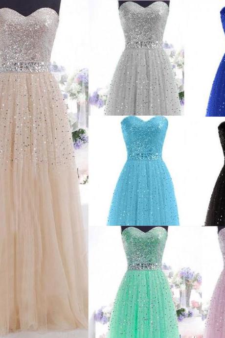 Beaded Long Women Formal Evening Bridesmaid Dresses Party Prom Ballgown Long