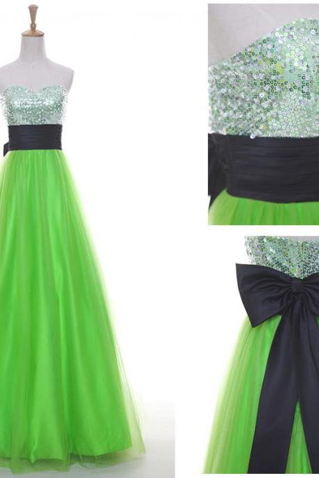 Mint Prom Dress 2015 Prom Dress Tulle Prom Dress Long Prom Dress A-line Prom Dress Sweetheart Prom Dress Beaded Prom Dress Fashion Prom Dress