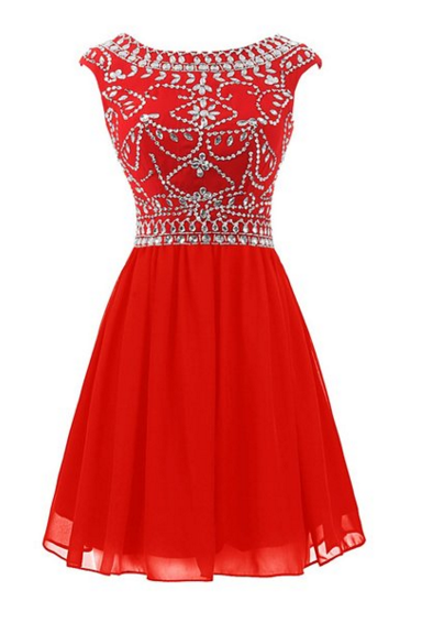 Hot Selling Red Short Homecoming Dresses For Teens,Beauty Beading Graduation Dresses,pen Back Cocktail Dresses
