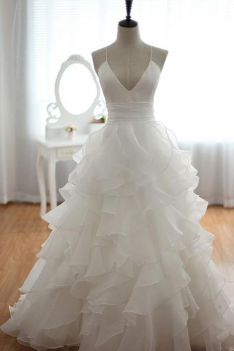 Beach Wedding Dress,a-line Wedding Dress, Wedding Dress,spaghetti Straps Wedding Dress,backless Wedding Dress,sexy Wedding Dress,bridal Dresses