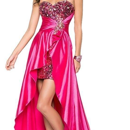 2015 New Prom Dresses Ladies Beaded Front Short Long Back Prom Evening ...